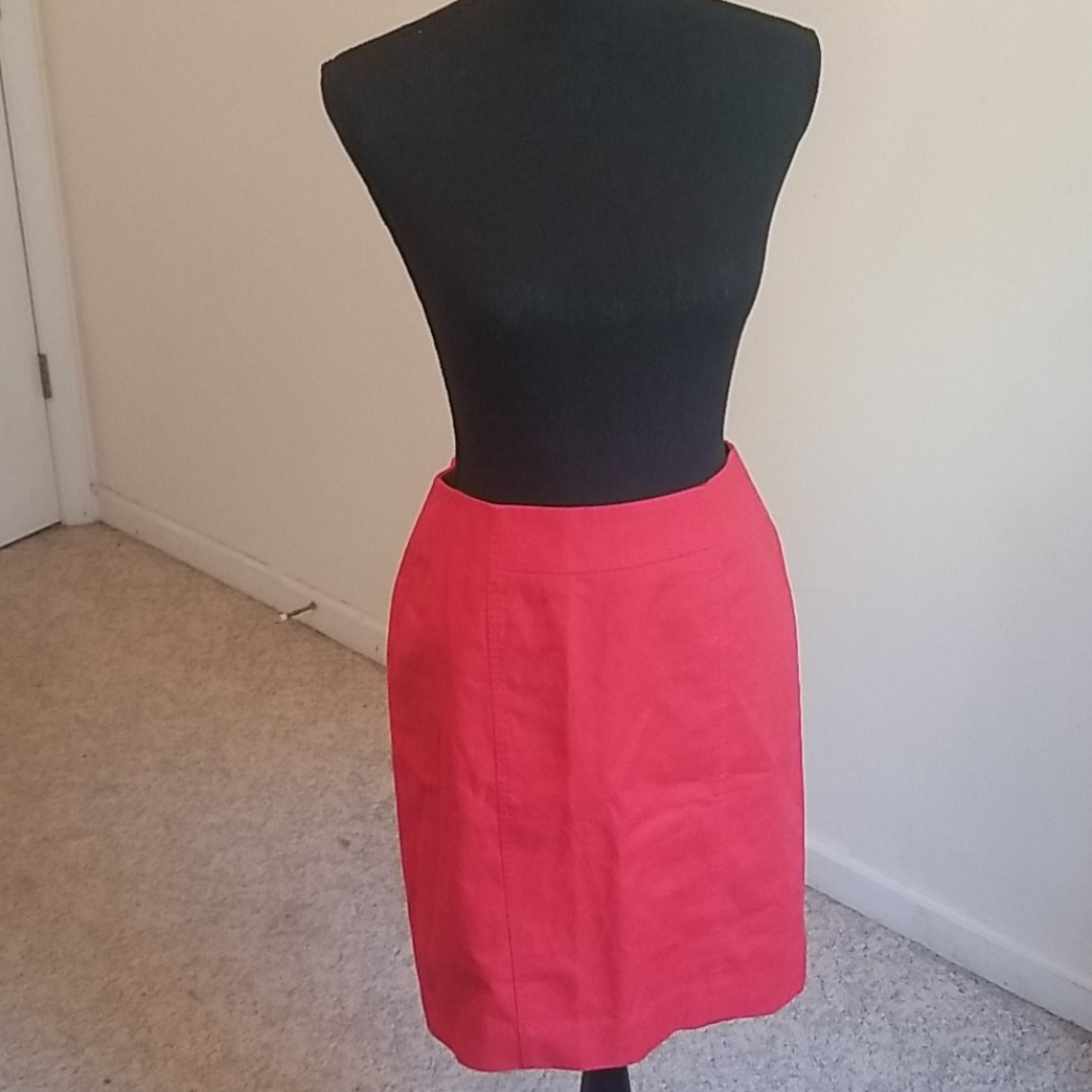 Reddish-Orange Pencil Skirt